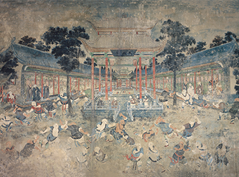 白衣殿《武僧演武图》壁画