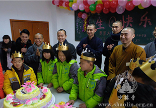 Shaolin Monks Celebrate Group Birthdays for Students from Shaolin Charity House