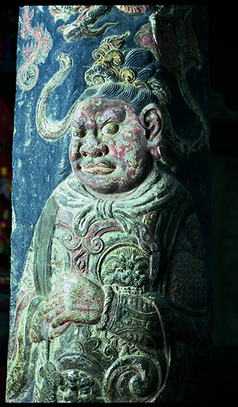 Shaolin Mural--the pillar at the Founder Nunnery in Shaolin Temple